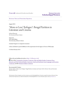 "More or Less" Refugee?: Bengal Partition in Literature and Cinema