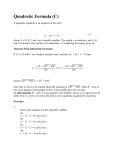 Quadratic Formula (C)