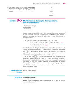 Multiplication Principle, Permutations, and Combinations