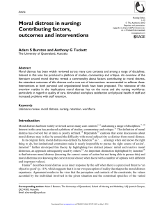 Moral distress in nursing: Contributing factors, outcomes and
