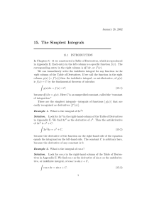 15. The Simplest Integrals