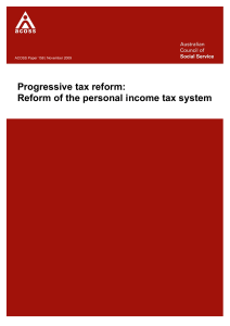 Progressive tax reform: Reform of the personal income tax system