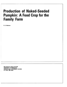 Production of Naked-Seeded Pumpkin: A Food Crop for the Family