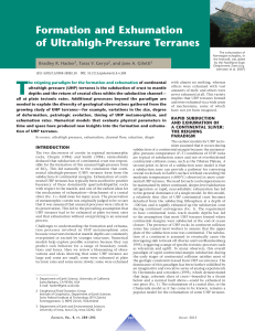 Formation and Exhumation of Ultrahigh