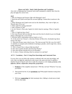 Romeo and Juliet Study Guide Questions and Vocabulary Also refer