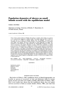 Population dynamics of shrews on small islands