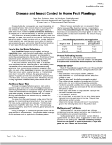 Disease and Insect Control in Home Fruit Plantings