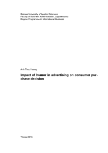 Impact of humor in advertising on consumer pur- chase