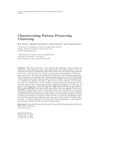 Characterizing Pattern Preserving Clustering - Hui Xiong
