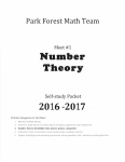 Category 3 (Number Theory) Packet