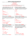 Worksheet- Calculations involving Specific Heat