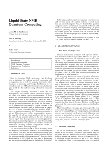 "Liquid-State NMR Quantum Computing" in
