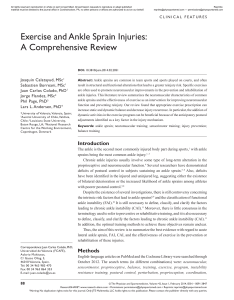 Exercise and Ankle Sprain Injuries: A Comprehensive