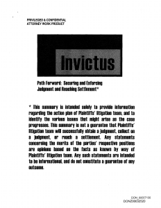 "Invictus" memo - EarthRights International