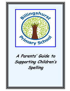 Spelling - Billingshurst Primary School