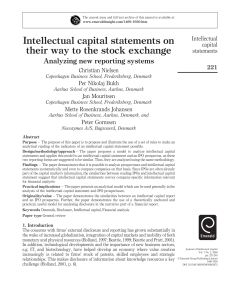 Intellectual capital statements on their way to the