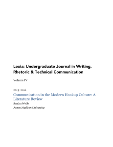 Communication in the Modern Hookup Culture: A Literature Review