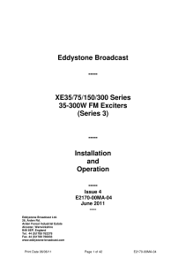 Eddystone Broadcast ---- XE35/75/150/300 Series 35