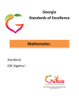Algebra I Standards - Georgia Standards of Excellence