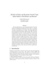 Division of Labor and Economic Growth: from Adam Smith to Paul