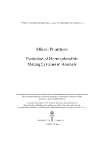 Mikael Puurtinen Evolution of Hermaphroditic Mating Systems in