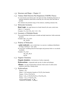 Structure and Shape - Chapter 12 Valence Shell Electron Pair