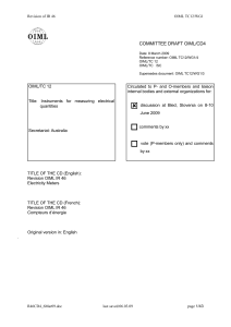 COMMITTEE DRAFT OIML/CD4