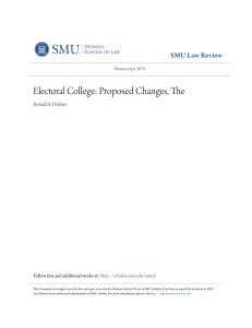 Electoral College: Proposed Changes, The