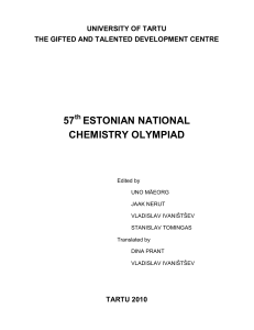 57 estonian national chemistry olympiad