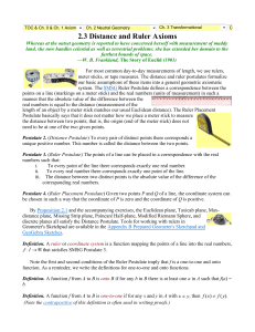 2.3 Distance and Ruler Axioms