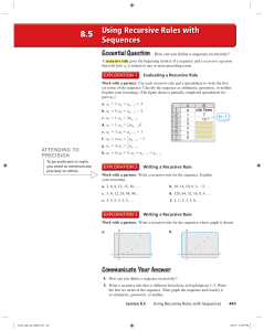 Using Recursive Rules with Sequences 8.5