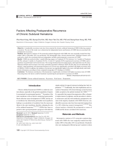 Factors Affecting Postoperative Recurrence of Chronic Subdural