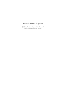 Intro Abstract Algebra