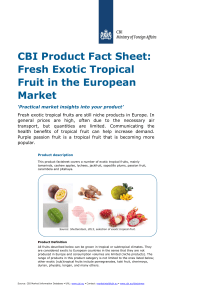 CBI Product Fact Sheet: Fresh Exotic Tropical Fruit in the