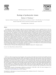 Ecology of prokaryotic viruses - ICM-CSIC