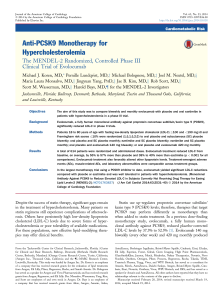 Anti-PCSK9 Monotherapy for Hypercholesterolemia