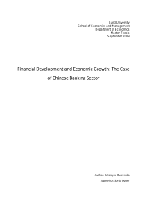 Banking Sector and Economic Growth in China