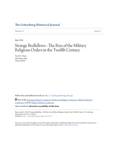 The Rise of the Military Religious Orders in the Twelfth Century
