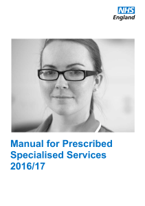 Manual for Prescribed Specialised Services 2016/17