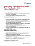 Principles of the Biomedical Sciences Field Test Detailed Outline