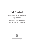 Honors Spanish 1 worksheets Archivo