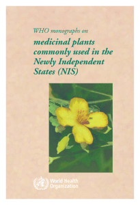 WHO monographs on medicinal plants commonly used in the Newly
