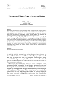 Discourse and Wolves: Science, Society, and Ethics