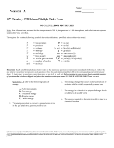 ExamView - 1999 AP Chemistry Exam.tst