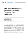 Thyristors and Triacs — Ten Golden Rules for Success in Your