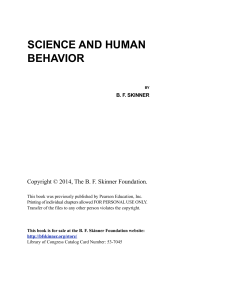 science and human behavior - The BF Skinner Foundation