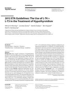 Use of LT4 and LT3 in the treatment of hypothyroidism