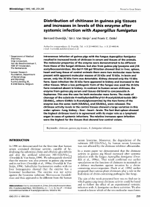 Distribution of chitinase in guinea pig tissues and