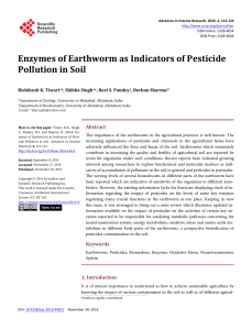 Enzymes of Earthworm as Indicators of Pesticide Pollution in Soil