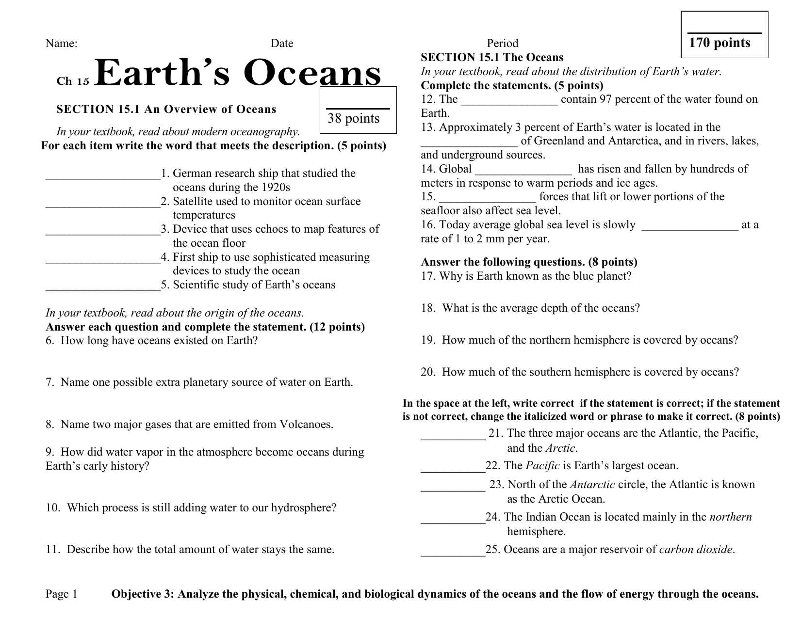Ch 15 Earth S Oceans